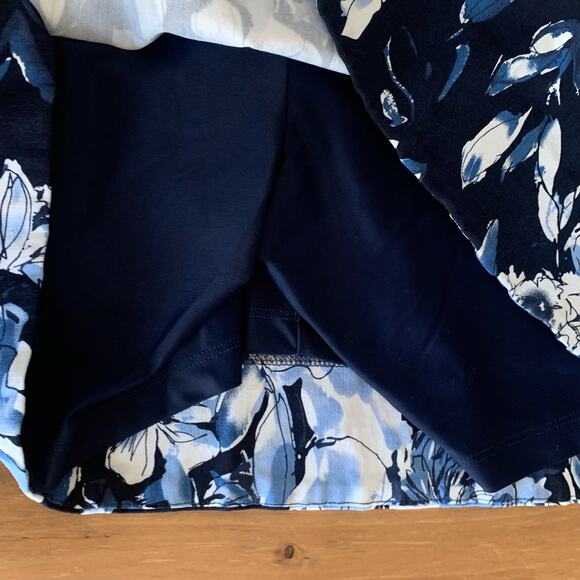 SC&Co Skort Skirted Shorts Womens XXL Blue Floral Tummy Control Stretch Pocket - Picture 9 of 10